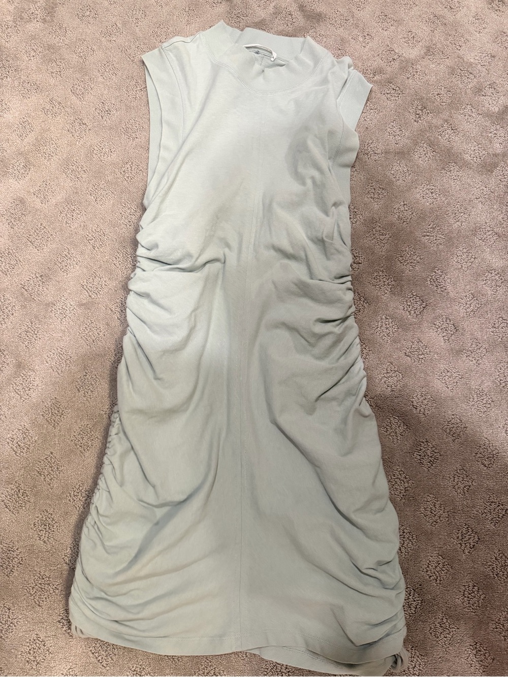 Alexander Wang Sleeveless Ruched Midi Dress in Light Sage